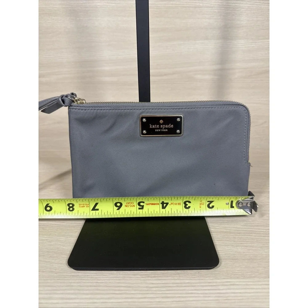 Kate Spade Double Zip, Double Sided Clutch All-In-One Removable Wrist Strap GREY